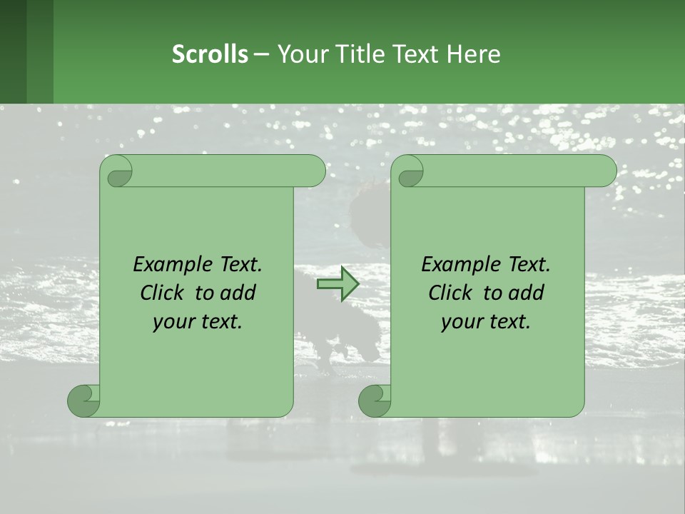 A Person And A Dog On A Beach PowerPoint Template