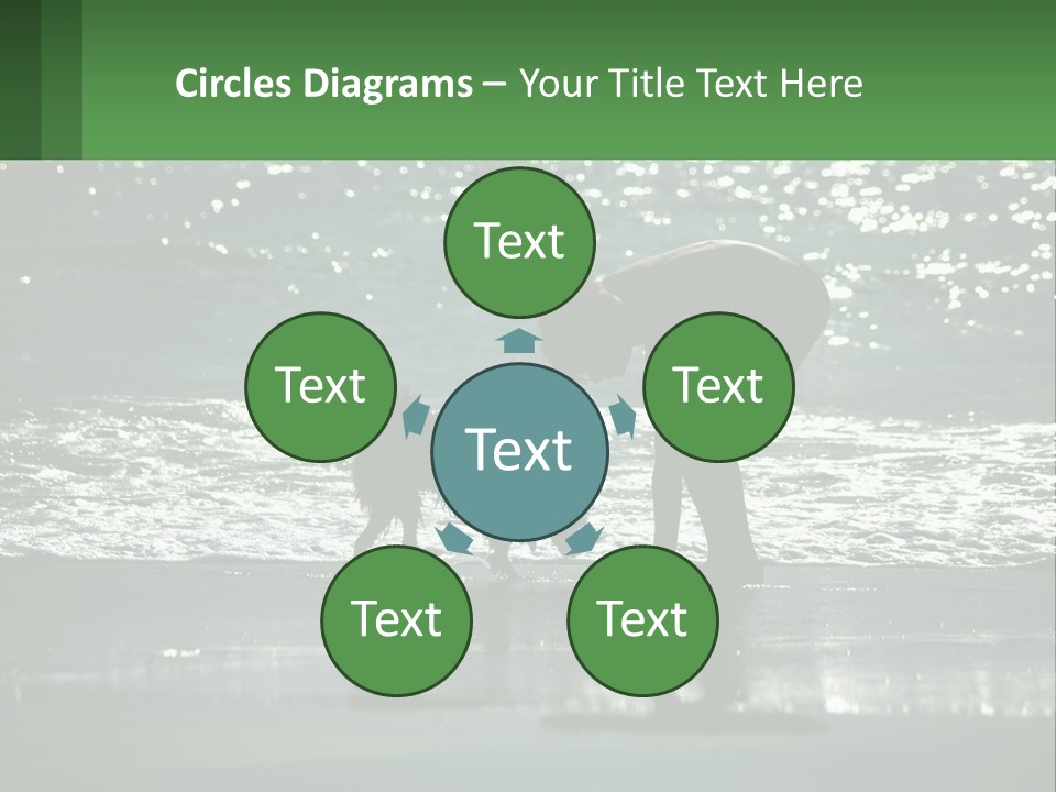 A Person And A Dog On A Beach PowerPoint Template