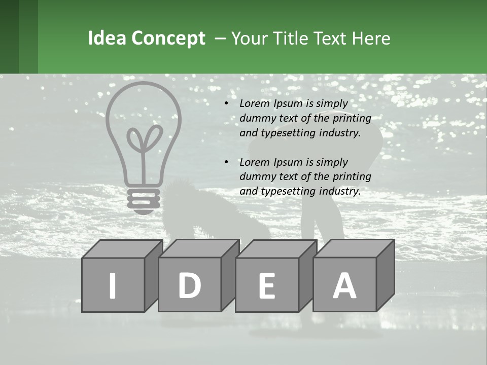 A Person And A Dog On A Beach PowerPoint Template