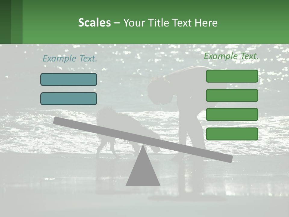 A Person And A Dog On A Beach PowerPoint Template