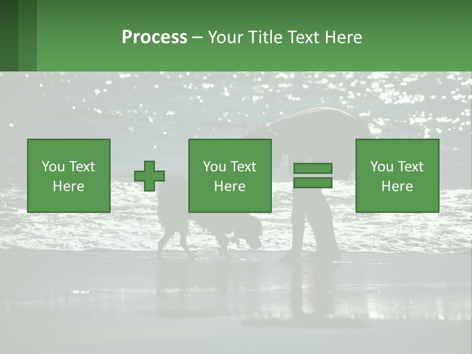 A Person And A Dog On A Beach PowerPoint Template