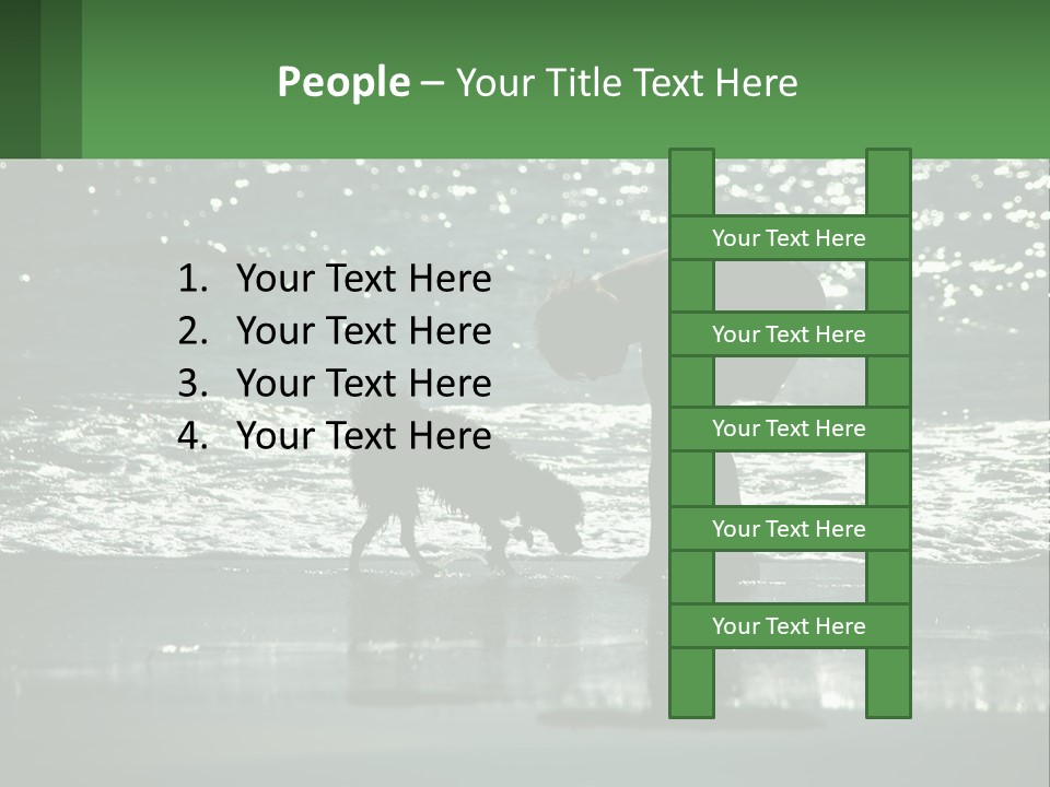 A Person And A Dog On A Beach PowerPoint Template