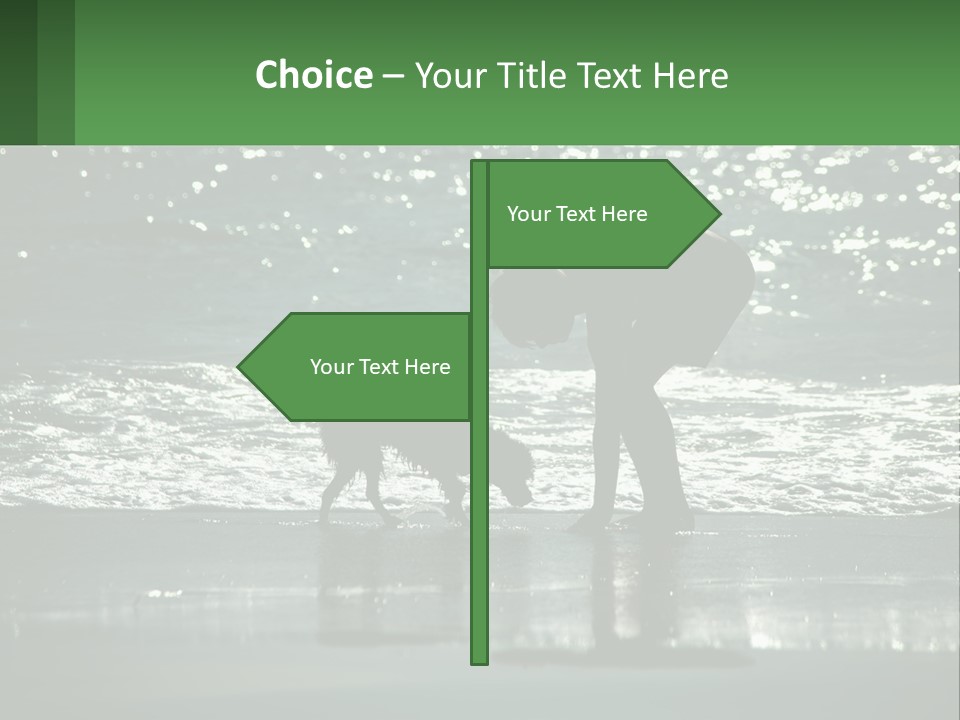 A Person And A Dog On A Beach PowerPoint Template