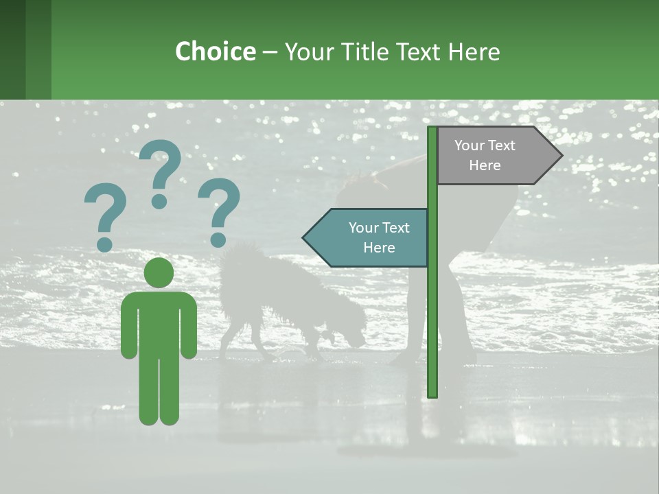 A Person And A Dog On A Beach PowerPoint Template