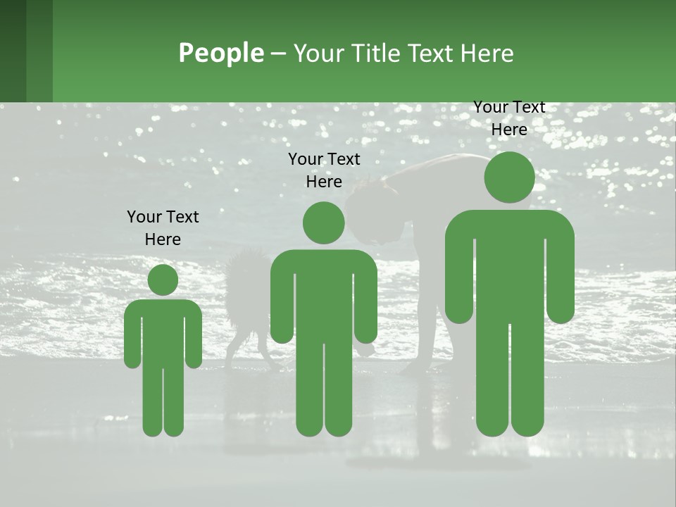 A Person And A Dog On A Beach PowerPoint Template