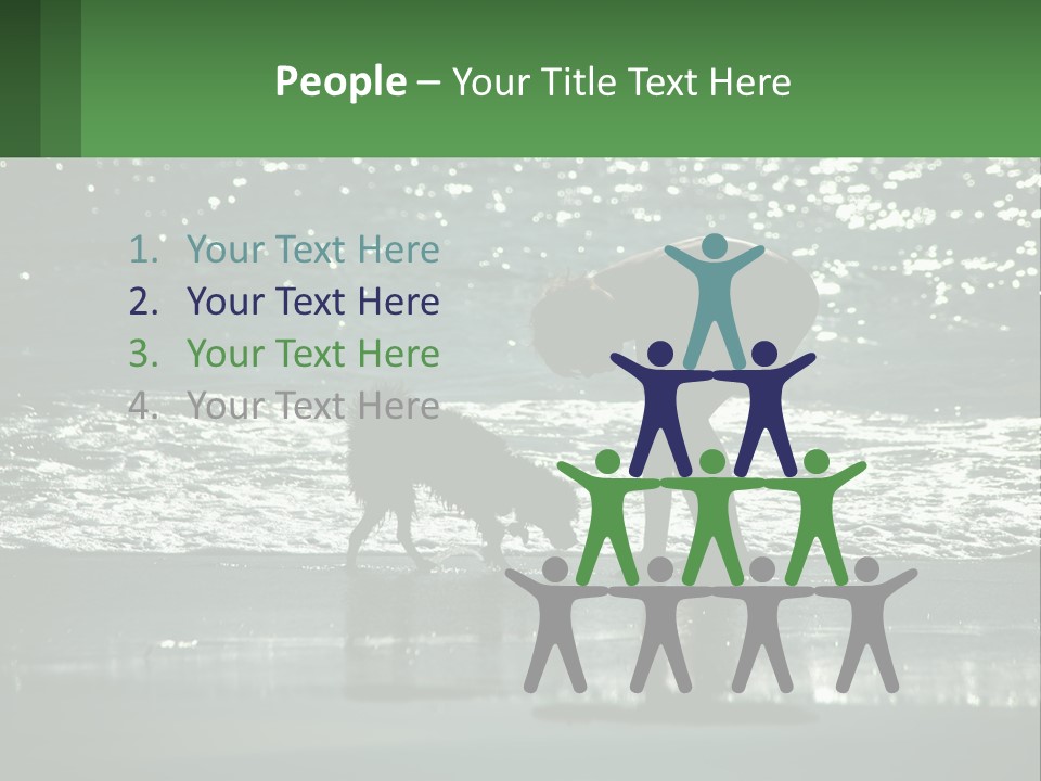 A Person And A Dog On A Beach PowerPoint Template