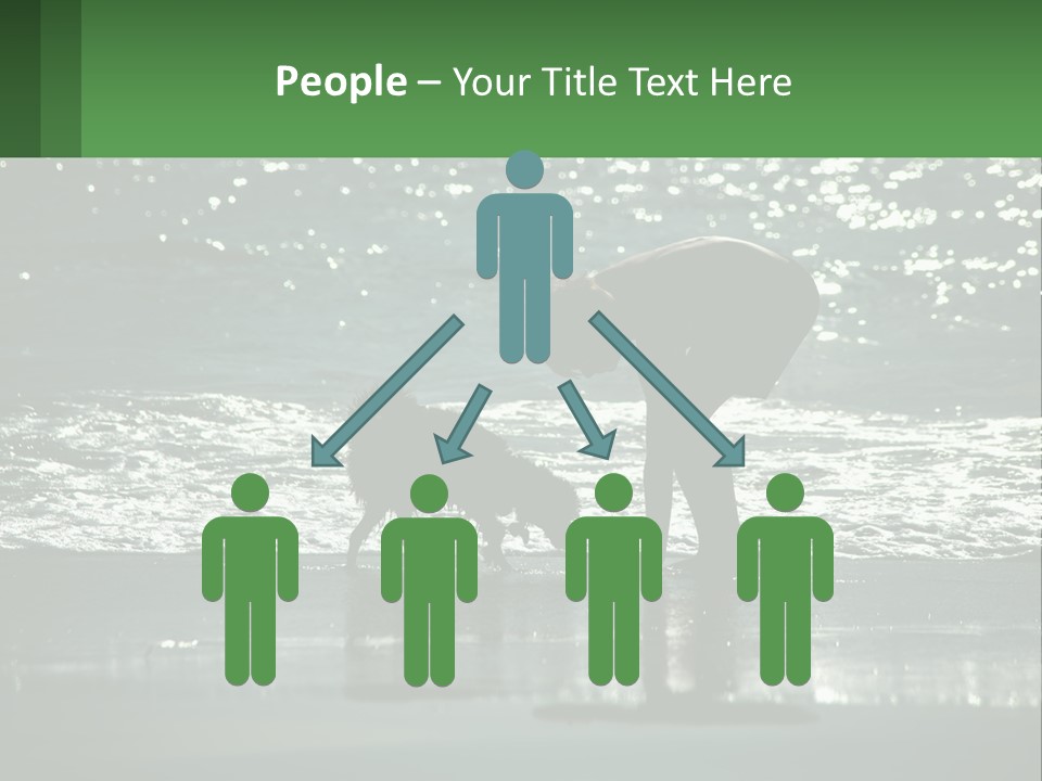 A Person And A Dog On A Beach PowerPoint Template