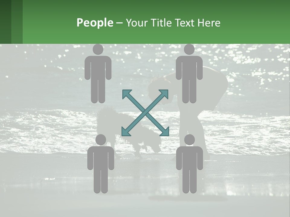 A Person And A Dog On A Beach PowerPoint Template