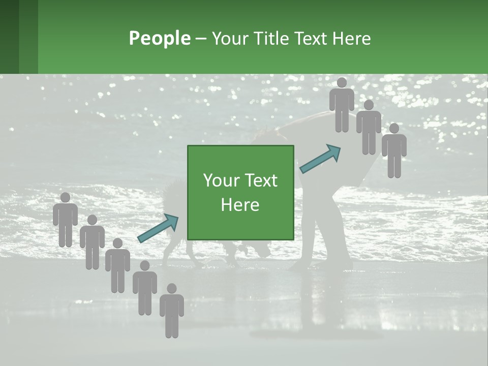 A Person And A Dog On A Beach PowerPoint Template