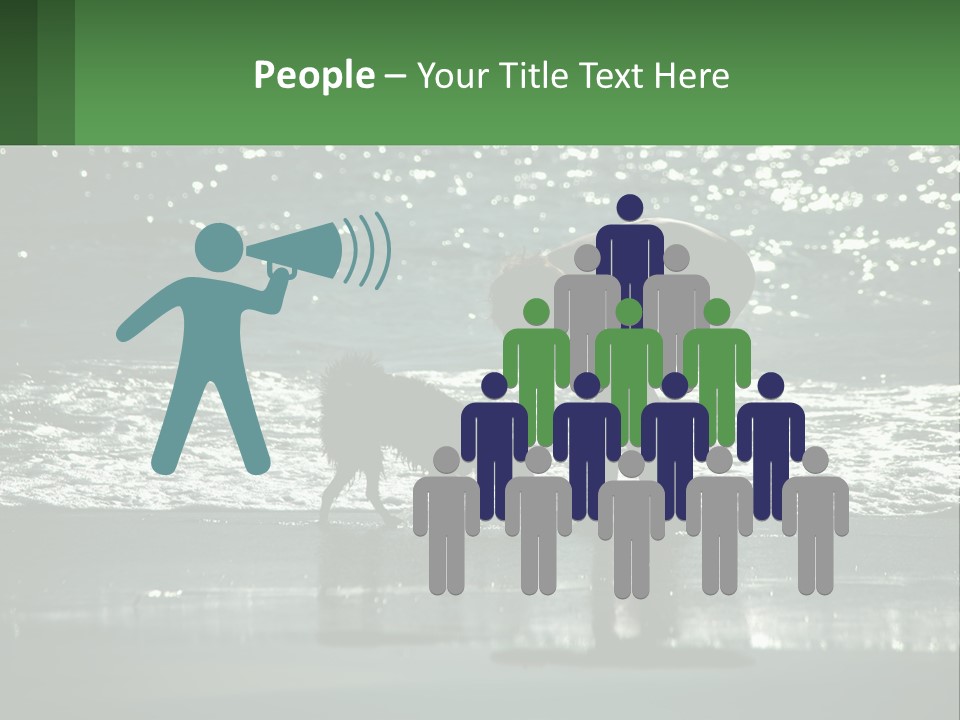 A Person And A Dog On A Beach PowerPoint Template