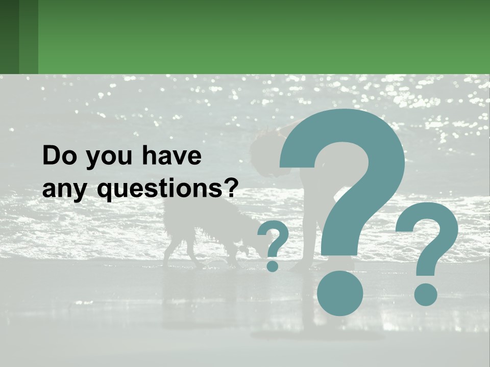 A Person And A Dog On A Beach PowerPoint Template