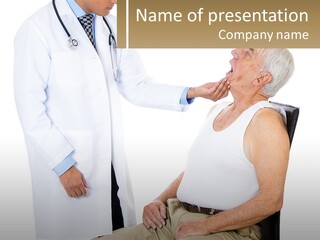 A Doctor Examining A Patient's Chest With A Stethoscope PowerPoint Template