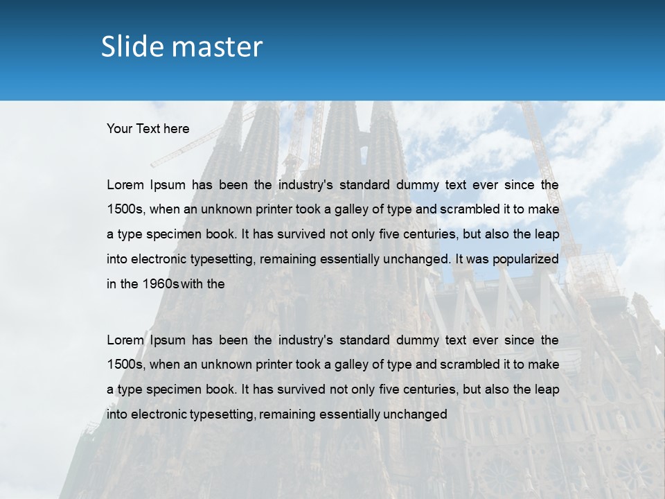 A Very Tall Building With A Sky Background PowerPoint Template