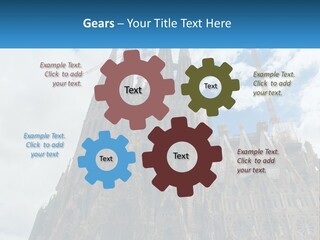 A Very Tall Building With A Sky Background PowerPoint Template