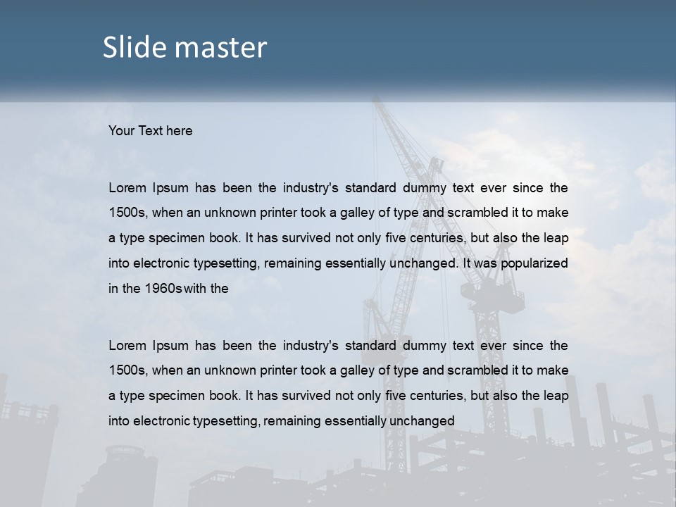 A Crane In The Sky With The Sun In The Background PowerPoint Template