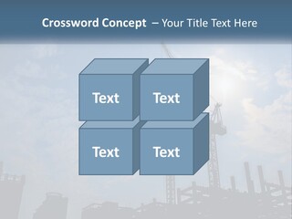 A Crane In The Sky With The Sun In The Background PowerPoint Template