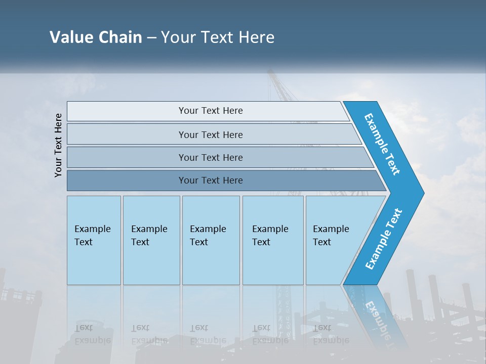 A Crane In The Sky With The Sun In The Background PowerPoint Template