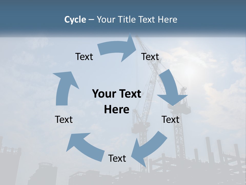 A Crane In The Sky With The Sun In The Background PowerPoint Template