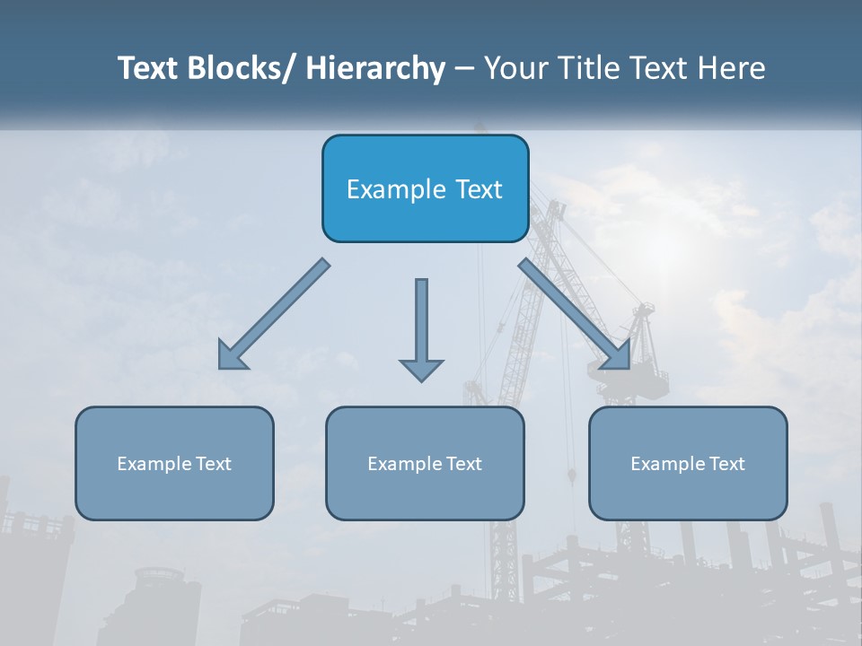 A Crane In The Sky With The Sun In The Background PowerPoint Template
