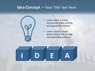 A Crane In The Sky With The Sun In The Background PowerPoint Template