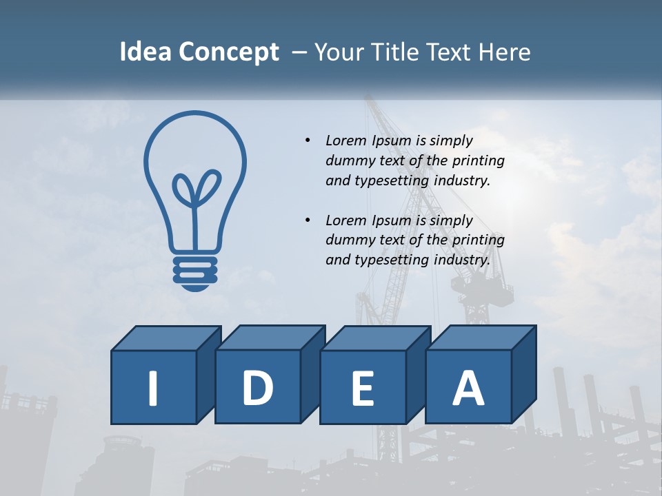 A Crane In The Sky With The Sun In The Background PowerPoint Template