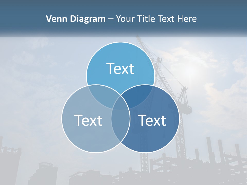 A Crane In The Sky With The Sun In The Background PowerPoint Template