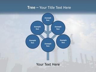 A Crane In The Sky With The Sun In The Background PowerPoint Template