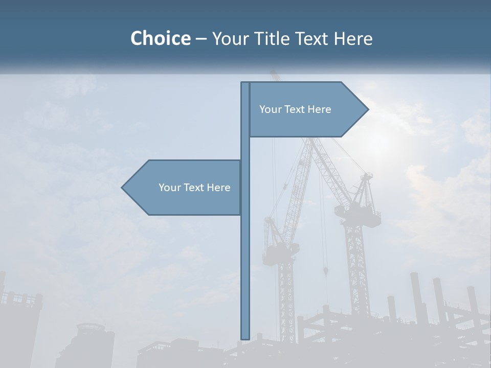 A Crane In The Sky With The Sun In The Background PowerPoint Template