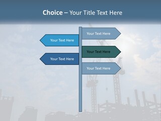 A Crane In The Sky With The Sun In The Background PowerPoint Template