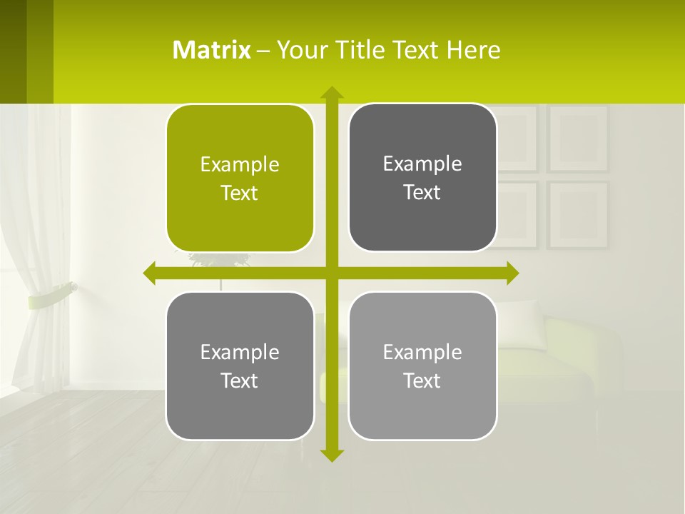 A Green Couch Sitting In A Living Room Next To A Window PowerPoint Template