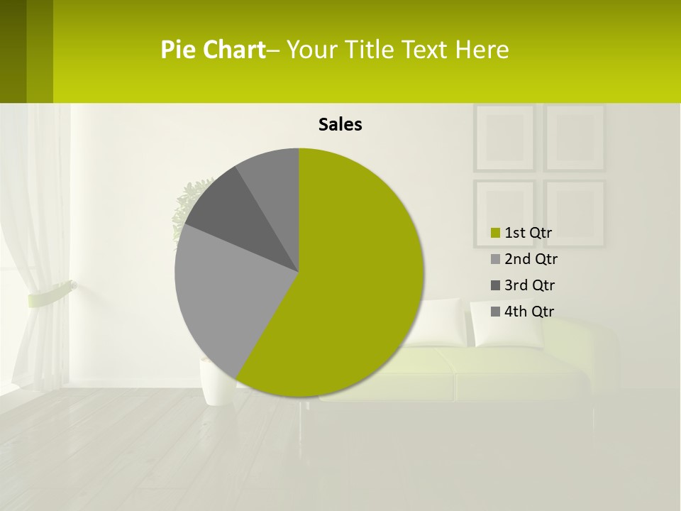 A Green Couch Sitting In A Living Room Next To A Window PowerPoint Template