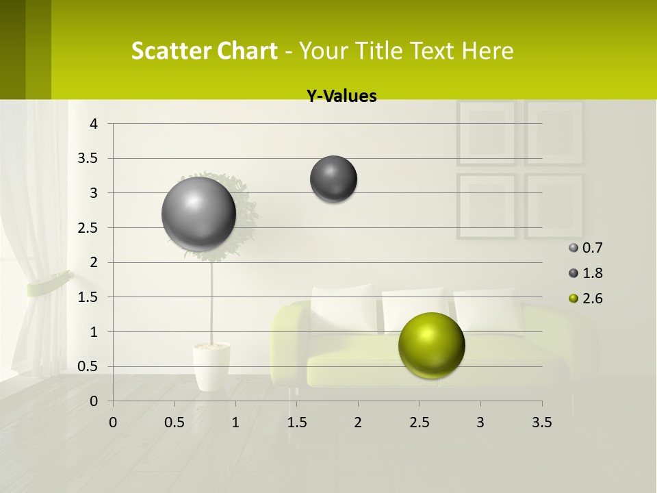 A Green Couch Sitting In A Living Room Next To A Window PowerPoint Template