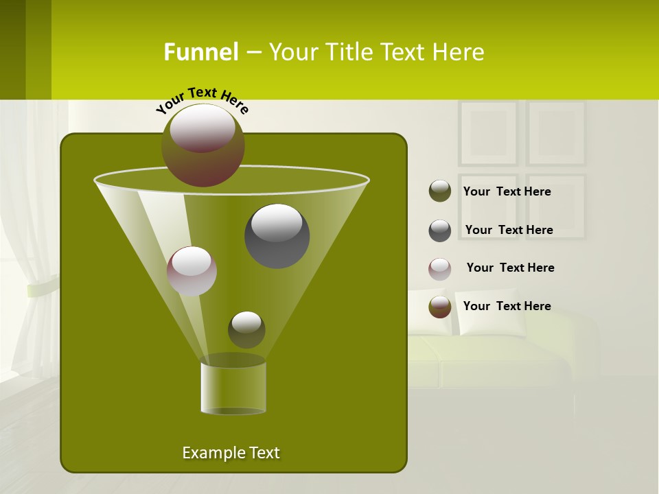 A Green Couch Sitting In A Living Room Next To A Window PowerPoint Template