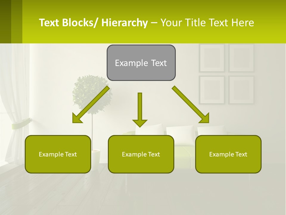 A Green Couch Sitting In A Living Room Next To A Window PowerPoint Template