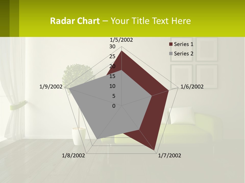 A Green Couch Sitting In A Living Room Next To A Window PowerPoint Template