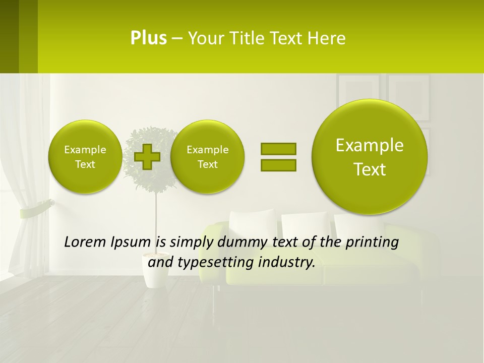 A Green Couch Sitting In A Living Room Next To A Window PowerPoint Template