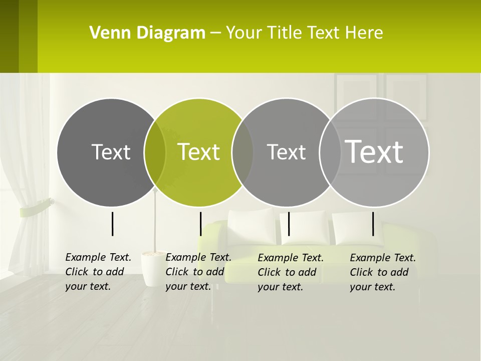 A Green Couch Sitting In A Living Room Next To A Window PowerPoint Template