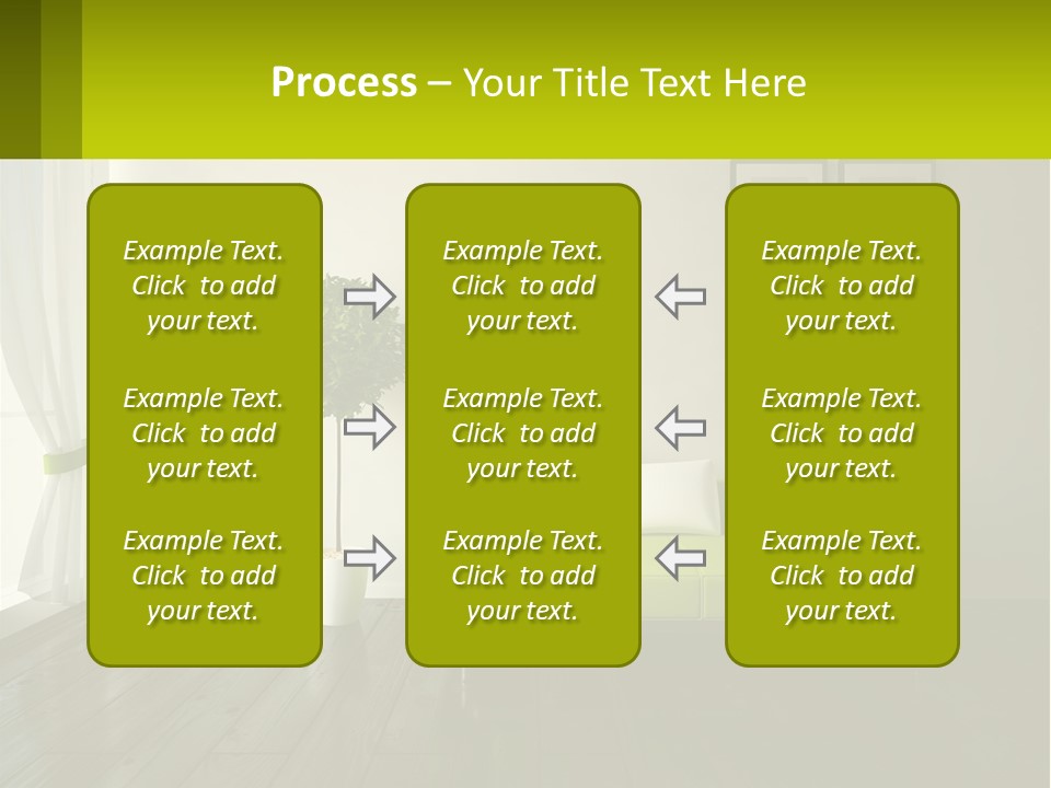 A Green Couch Sitting In A Living Room Next To A Window PowerPoint Template