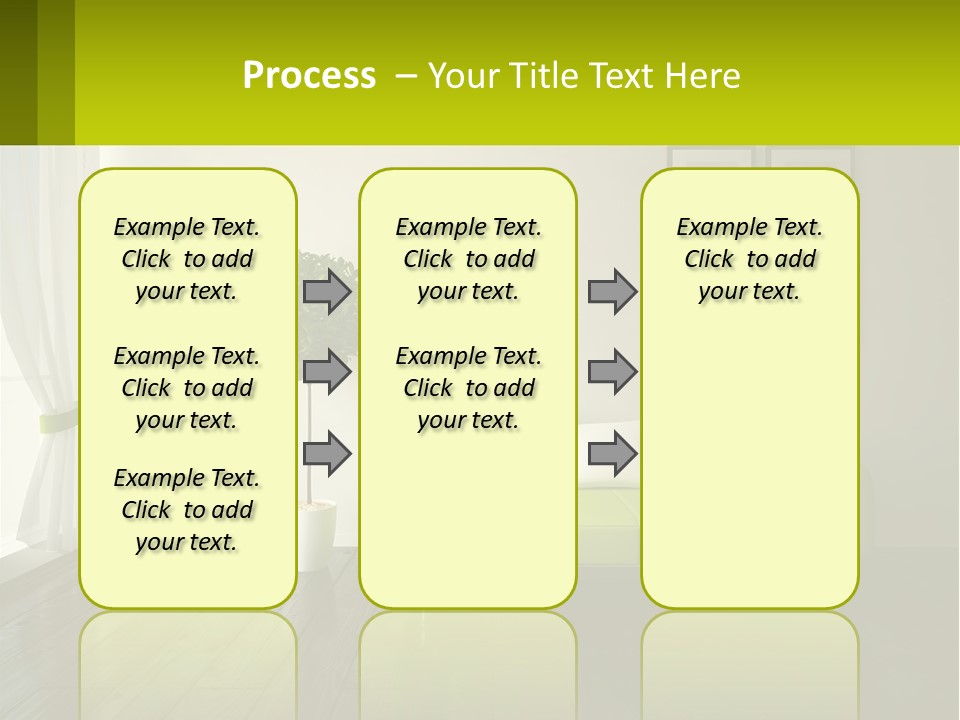 A Green Couch Sitting In A Living Room Next To A Window PowerPoint Template