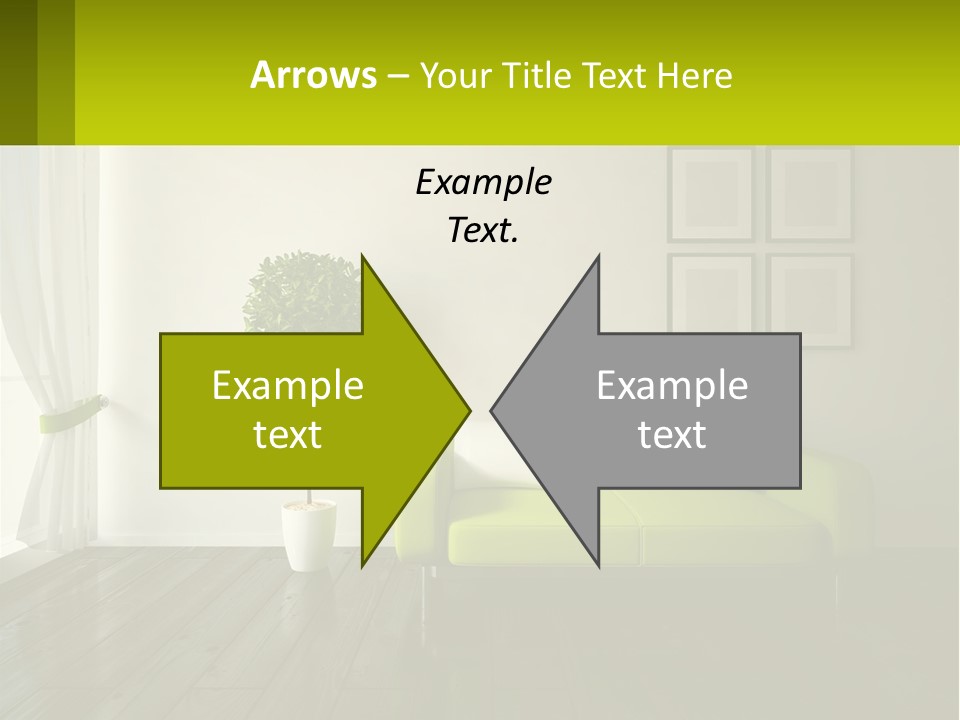 A Green Couch Sitting In A Living Room Next To A Window PowerPoint Template