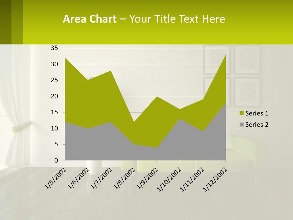 A Green Couch Sitting In A Living Room Next To A Window PowerPoint Template