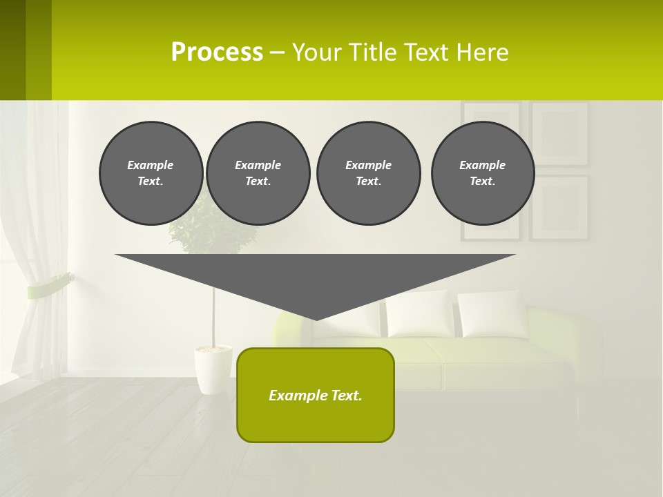 A Green Couch Sitting In A Living Room Next To A Window PowerPoint Template