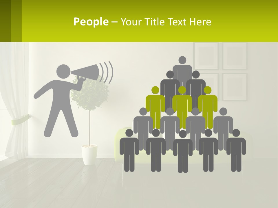 A Green Couch Sitting In A Living Room Next To A Window PowerPoint Template