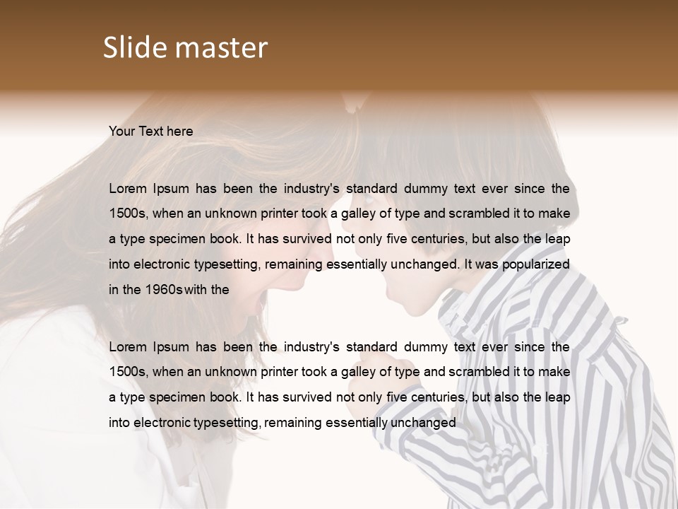 A Woman And A Young Boy Are Shouting At Each Other PowerPoint Template