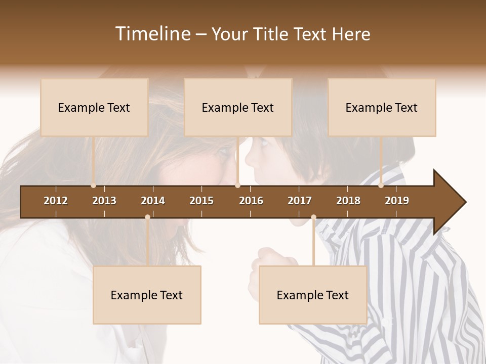 A Woman And A Young Boy Are Shouting At Each Other PowerPoint Template