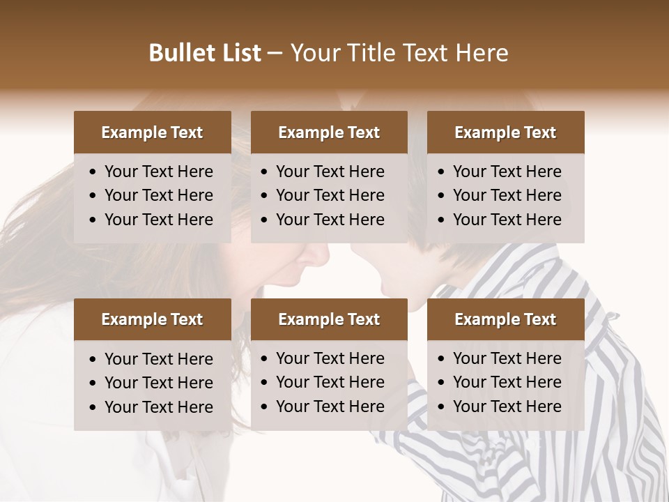 A Woman And A Young Boy Are Shouting At Each Other PowerPoint Template