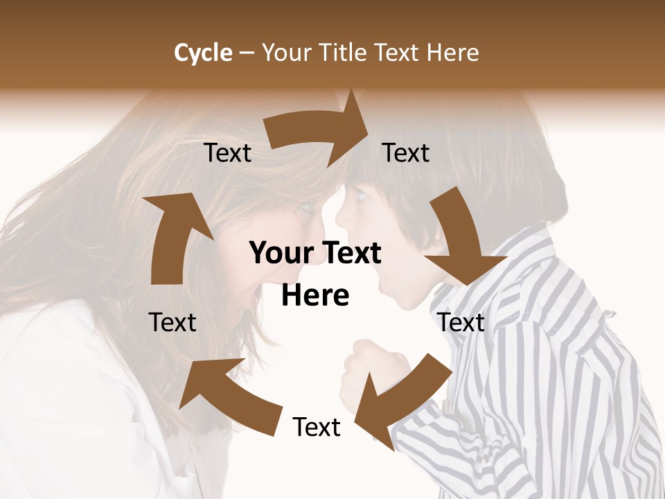 A Woman And A Young Boy Are Shouting At Each Other PowerPoint Template