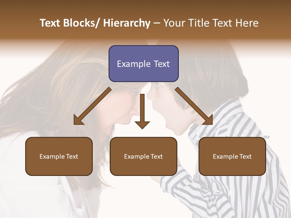 A Woman And A Young Boy Are Shouting At Each Other PowerPoint Template