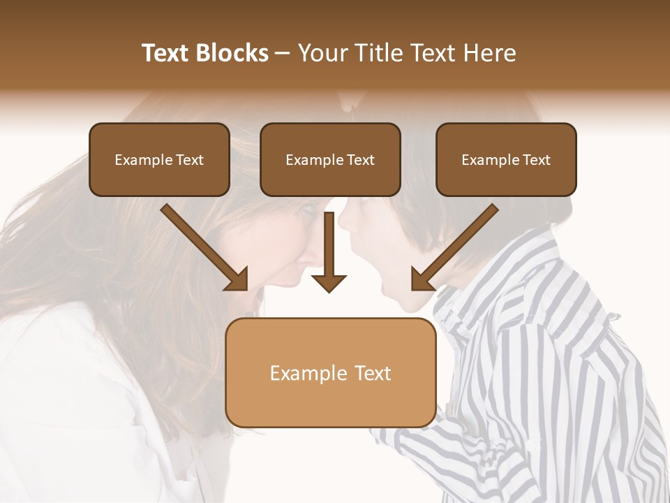 A Woman And A Young Boy Are Shouting At Each Other PowerPoint Template