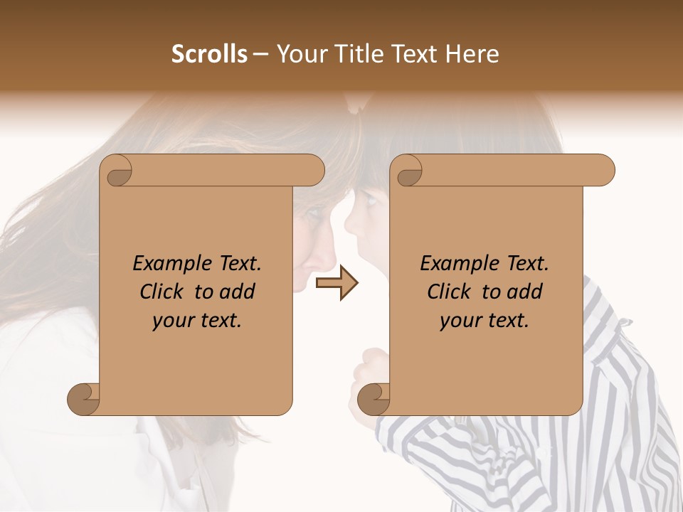 A Woman And A Young Boy Are Shouting At Each Other PowerPoint Template